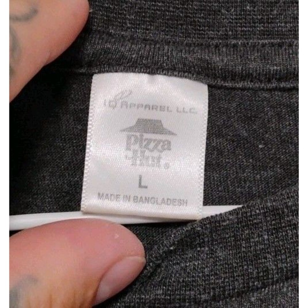 Pizza Hut Employee T Shirt Men’s Large Gray Work Uniform Graphic Logo Tee - Picture 4 of 4
